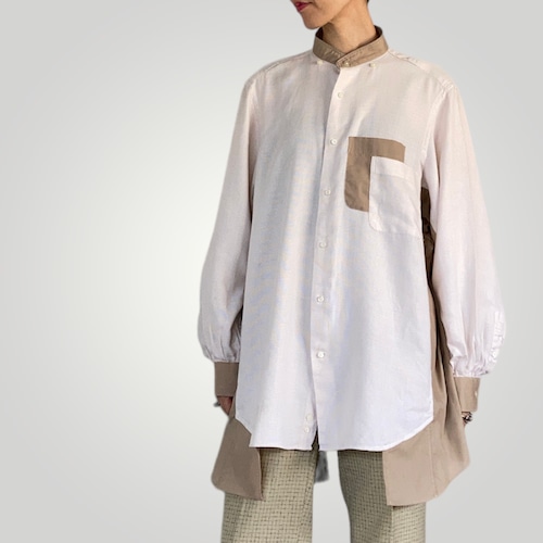 ZOZOTTE  remake unisex oversize shirt typeA / リメイクユニセックスオーバーサイズシャツ/ ベージュ系