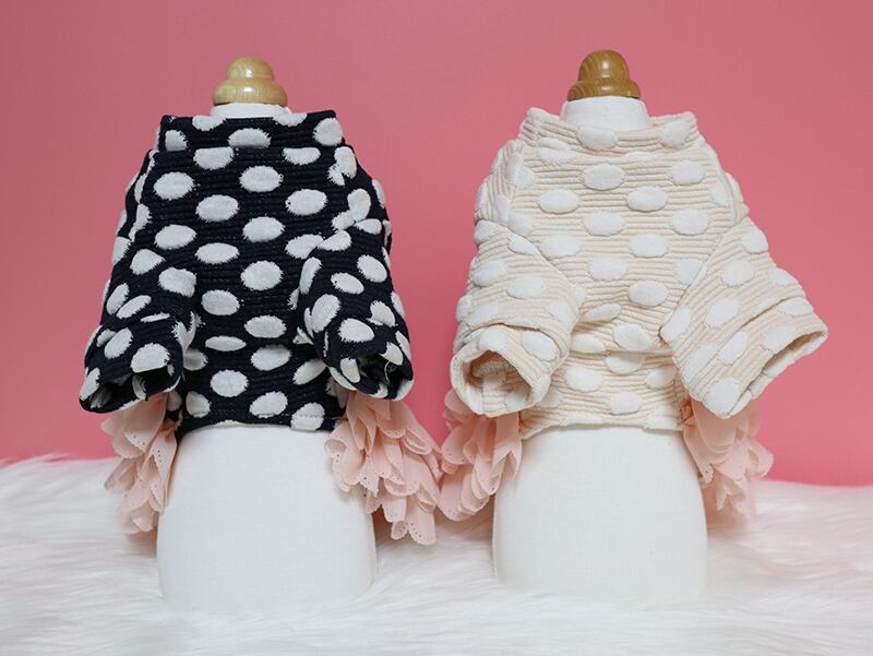 水玉ワンピース XS ~ 2XL 2color / 犬服 ワンピース 犬の服 秋冬 小型犬 中型犬 大型犬 ドッグウェア