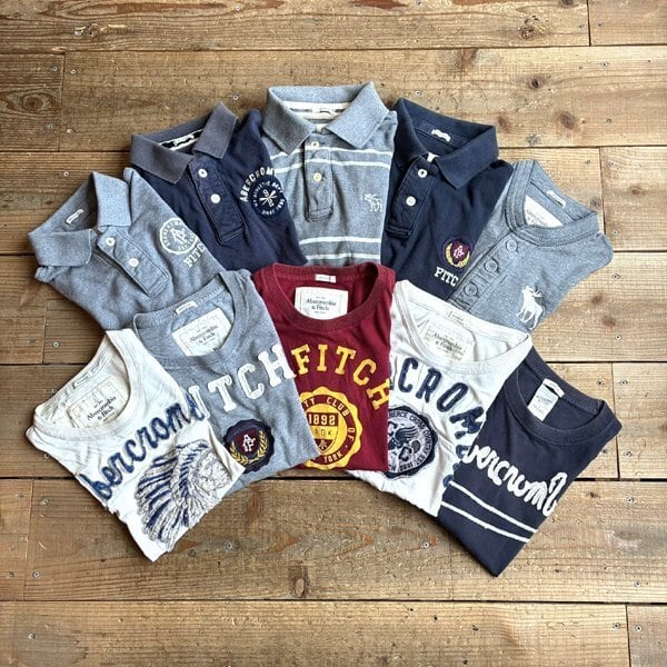 1点物◇アバクロA&amp;Fワッペン半袖アップリケTシャツ古着メンズSM