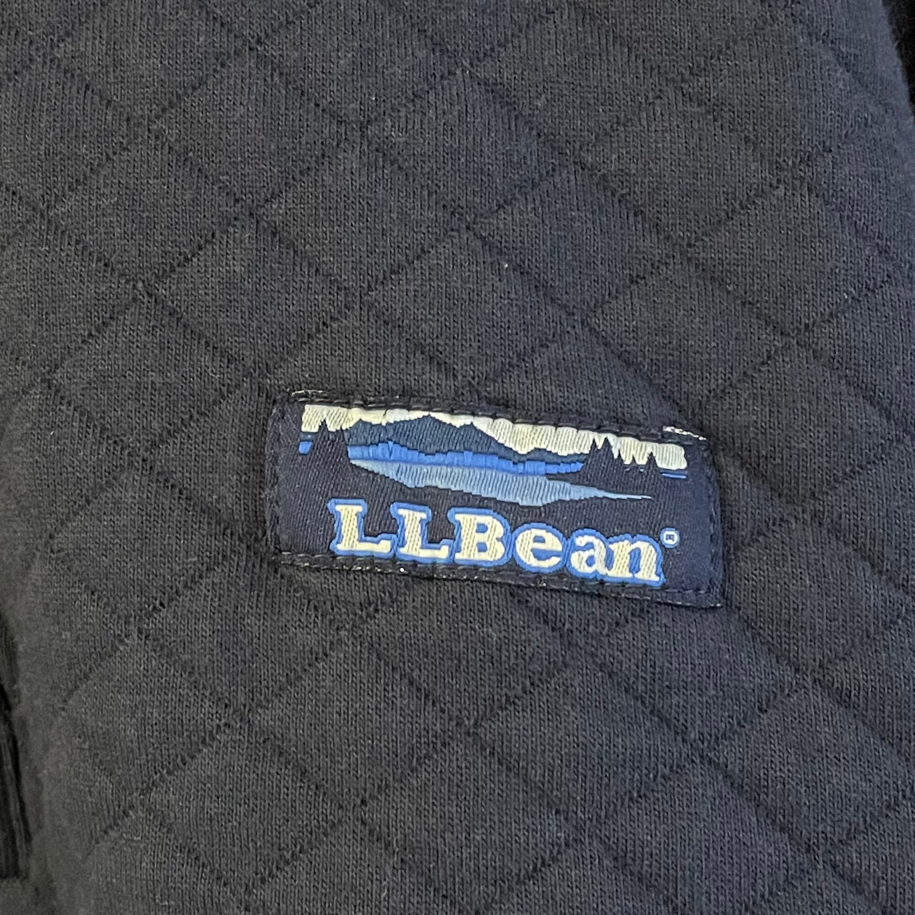 L.L.Beanハーフボタン スナップ キルティング スウェット 刺繍ロゴ