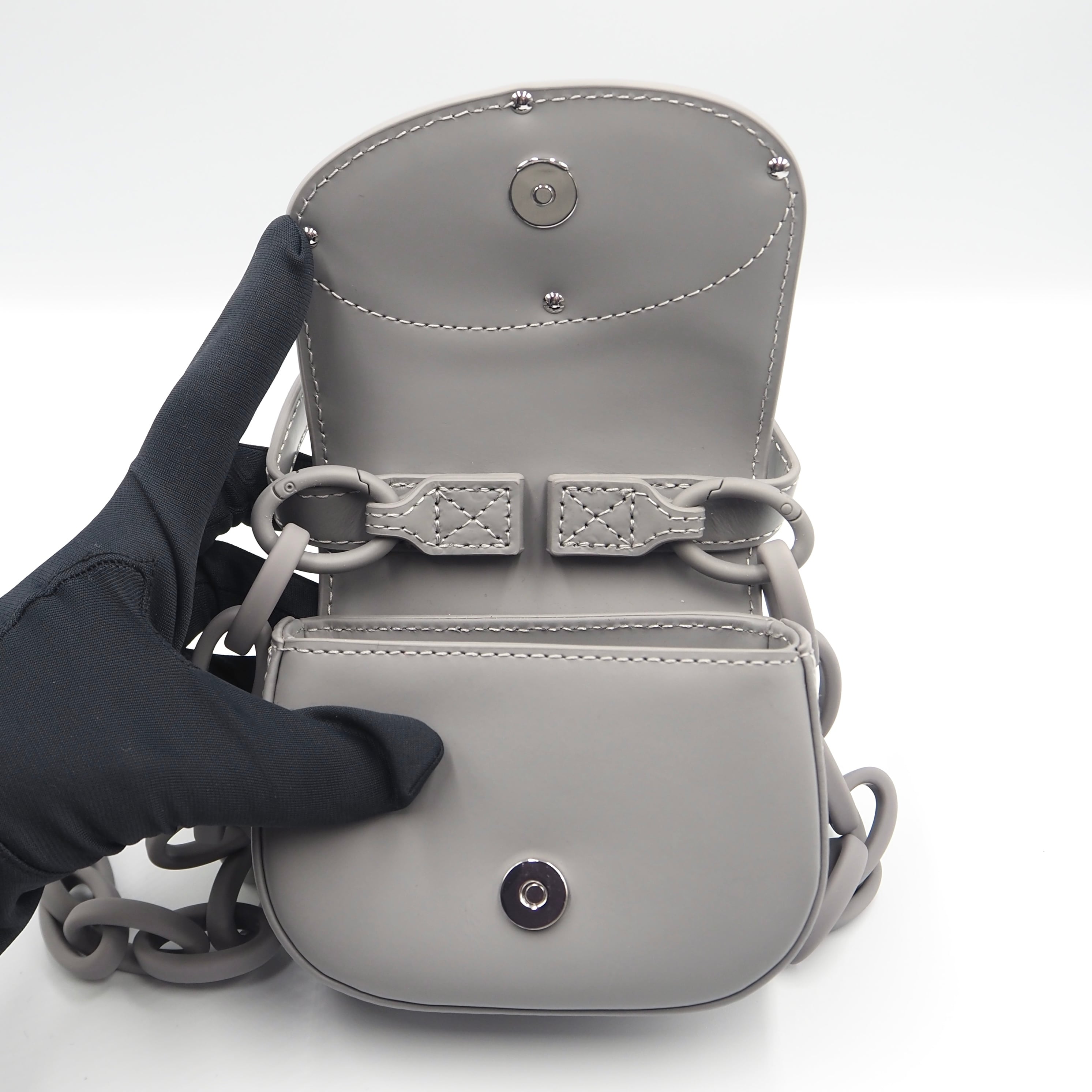 DIESEL 1DR XS ショルダーバッグ レザー グレー ディーゼル 付属品付き