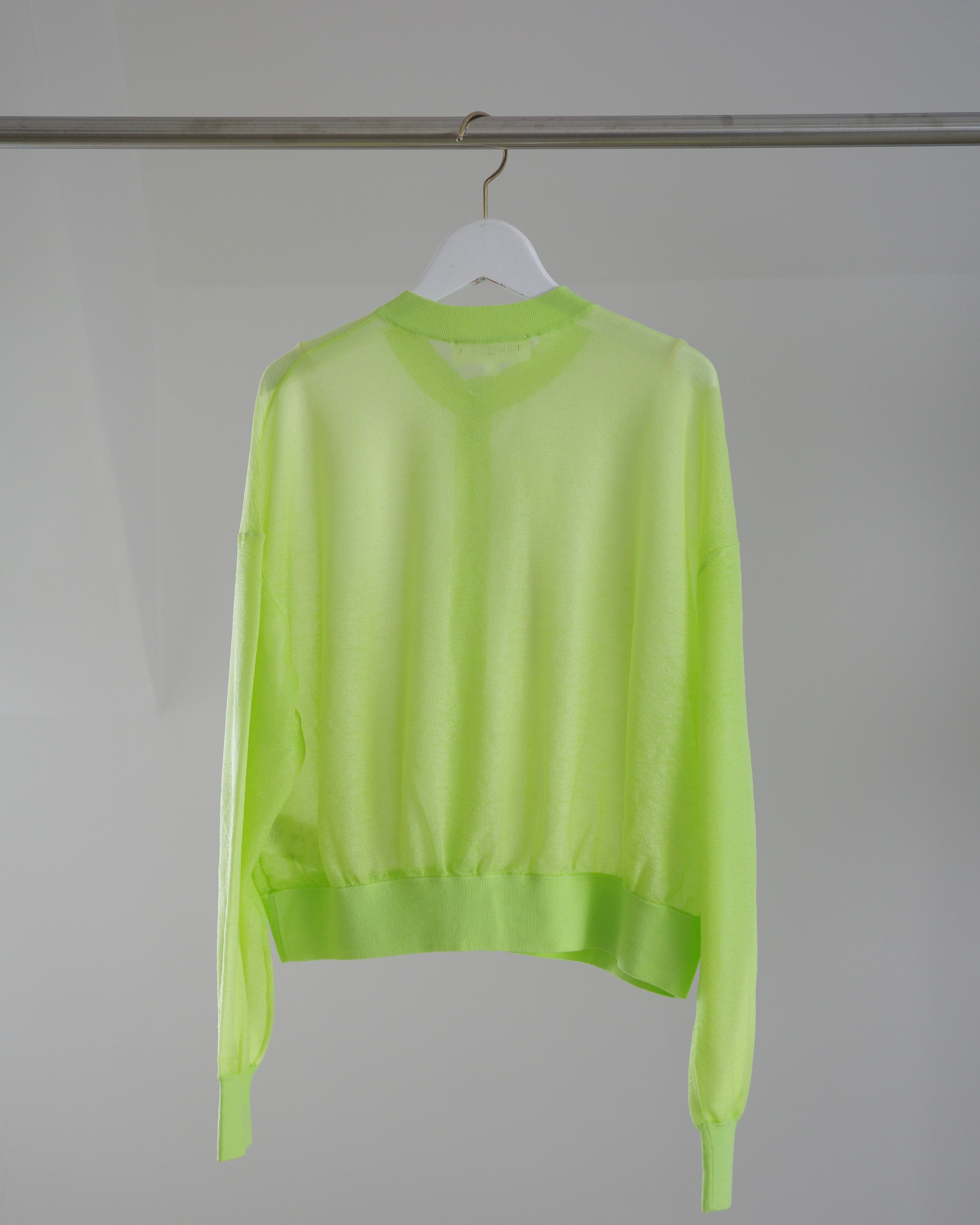 ENFOLD / SHEER CARDIGAN -L/GRN- | LA VILLA ROUGE