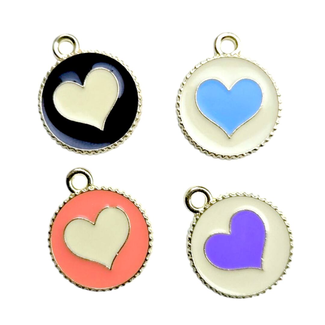 BICOLOR HEART PARTS(1pc)