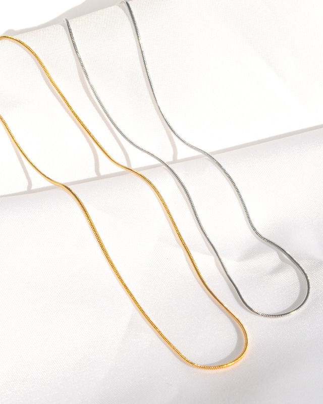 Snake chain necklace gold・silver 1mm N29