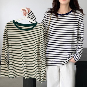 ボーダー Tシャツ レディース 春秋 長袖 トップス おしゃれ かわいい 大人 きれいめ カジュアル レトロ 重ね着 大人可愛い 大人女子