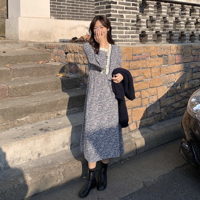 ワンピース レディース ロング ロング丈 長袖 パフスリーブ かわいい 大人可愛い きれいめ 上品 エレガント 清楚 フェミニン おしゃれ お洒落 綺麗 お嬢様 ナチュラル こなれ感 ラブリー キュート ガーリー レトロ ロマンチック 抜け感 主役級 存在感 花柄 小花柄 フラワー 学生 通学 デート お出かけ 女子会 S M L 春 夏 10代 20代 30代 40代 韓国 韓国系 着回し 普段使い 体型カバー ファッション モテ トレンド 流行 インスタ映え