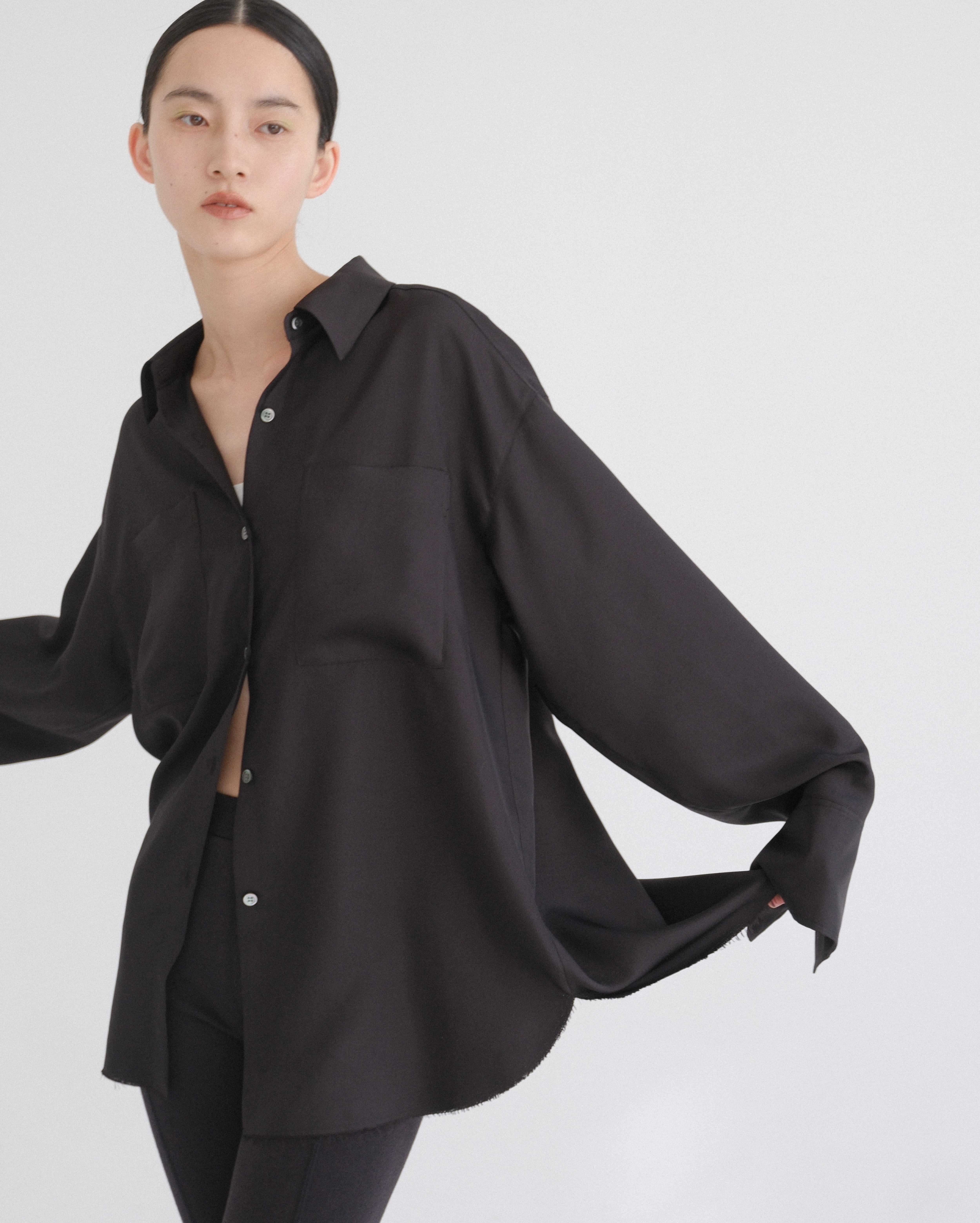 silky twill shirt - made in Japan - | aéré
