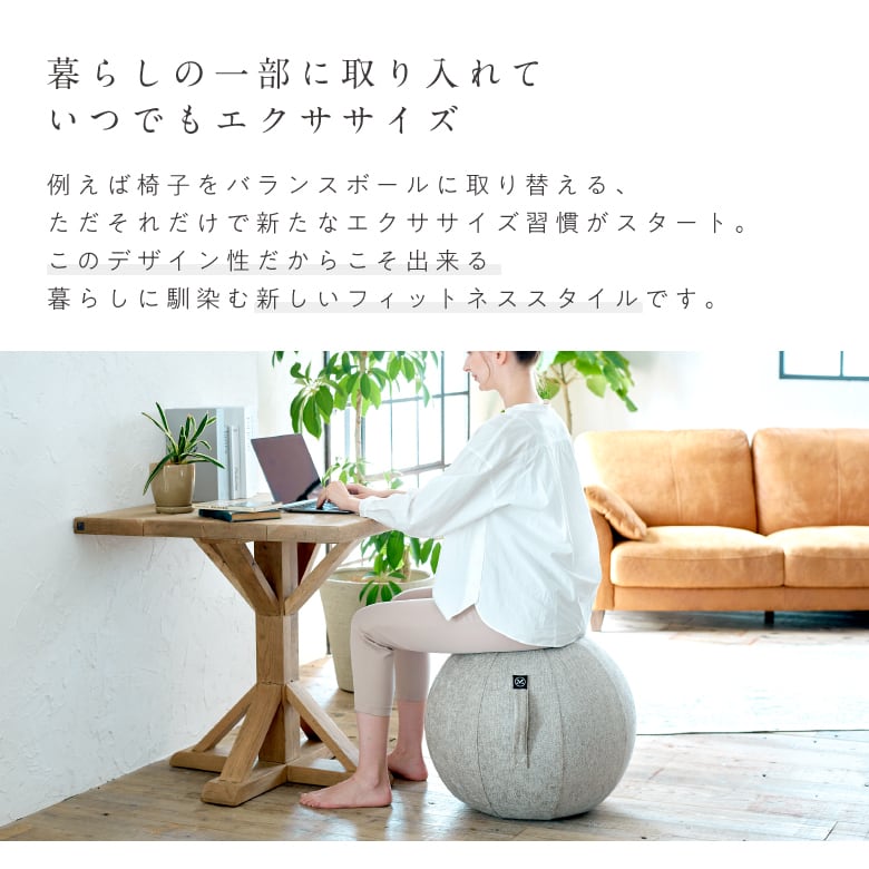 MIVIOS バランスボール シェリア 55cm サンドベージュ MVS355 | ALINCO