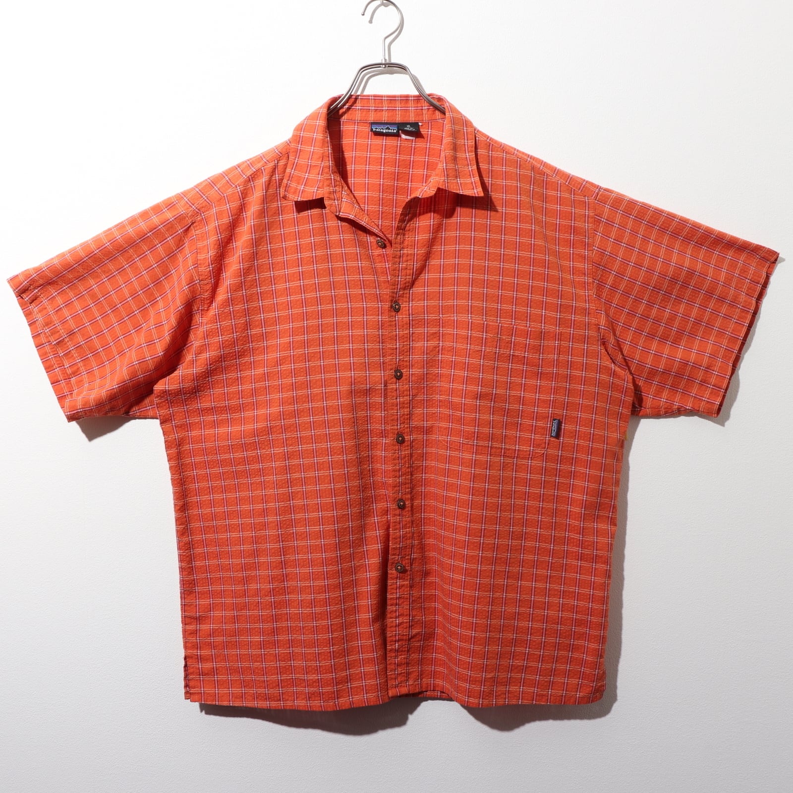 美品 XL 00年 オレンジ Puckerware Shirt Patagonia パッカー