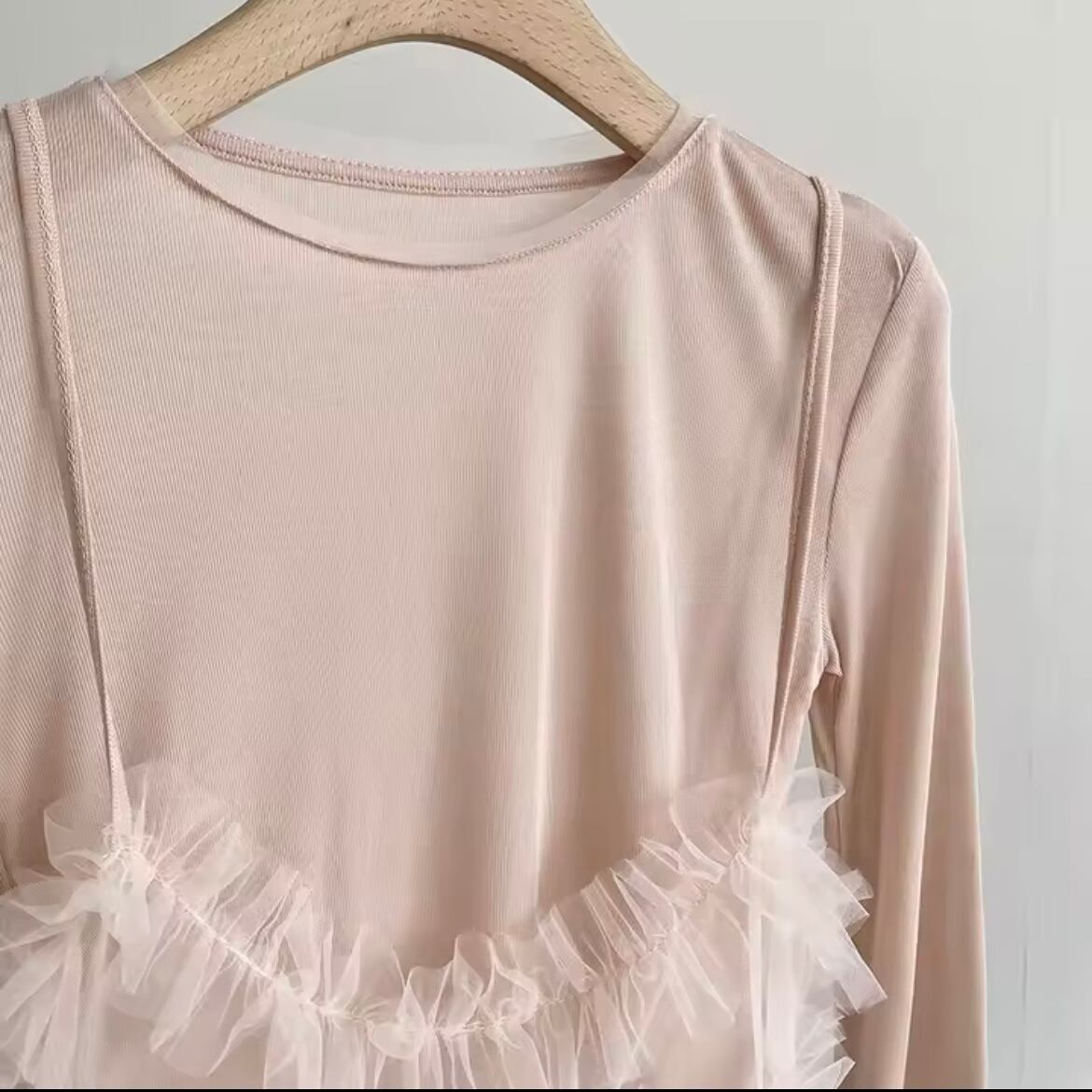 sheer bustier long t-shirt set