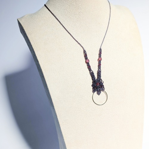 Glasses holder necklace / Pink Epidote　