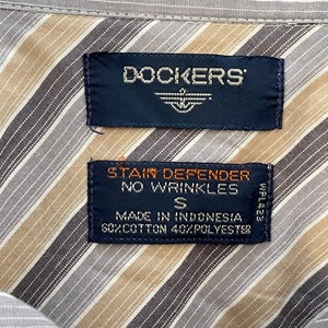 【DOCKERS】マルチストライプ 長袖シャツ 柄シャツ メンズSサイズ アメリカ古着