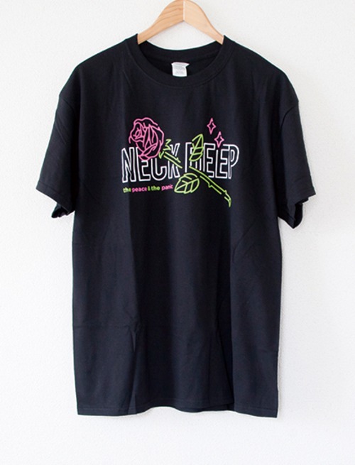 【NECK DEEP】Neon Rose T-Shirts (Black)