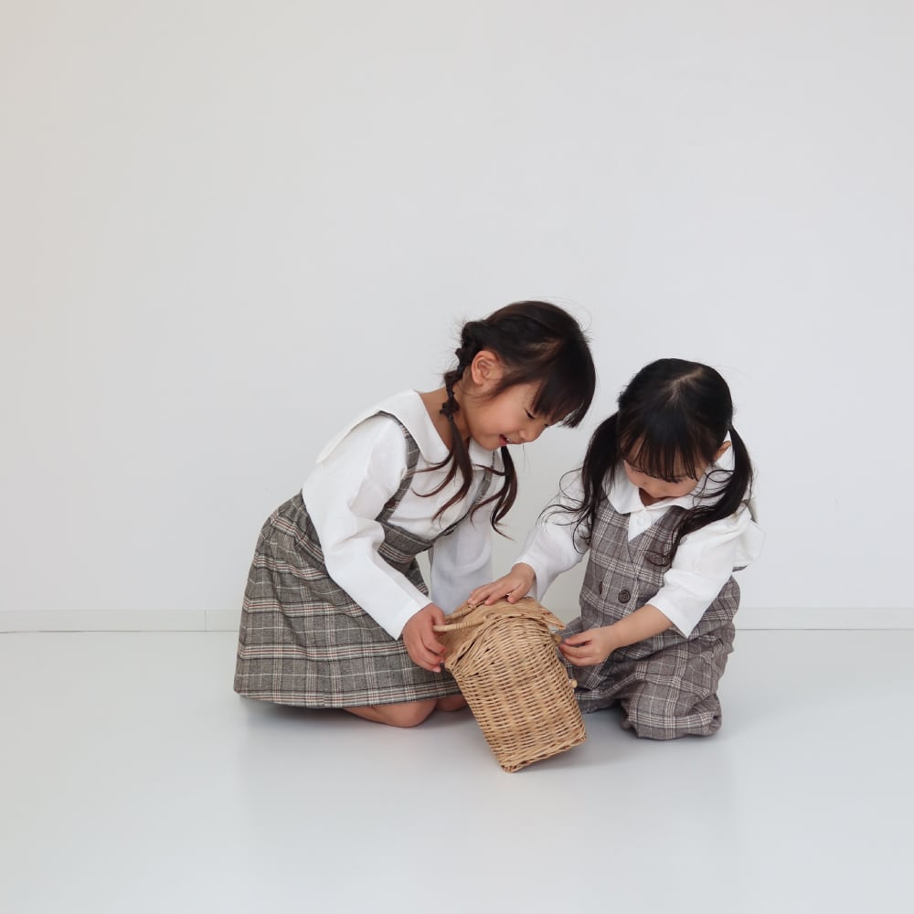 チェックサスペンダースカート | 韓国子供服 Bisque -びすく-