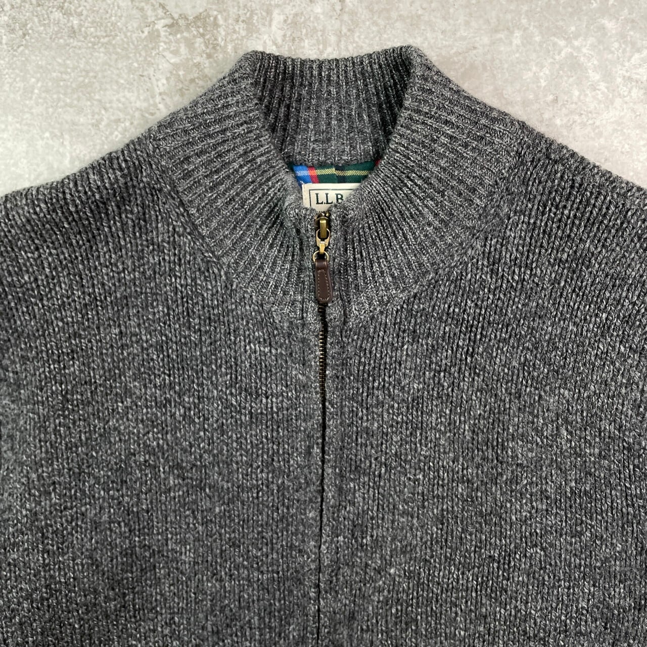 エルエルビーン L.L.Bean フルジップ ニット セーター グレー 