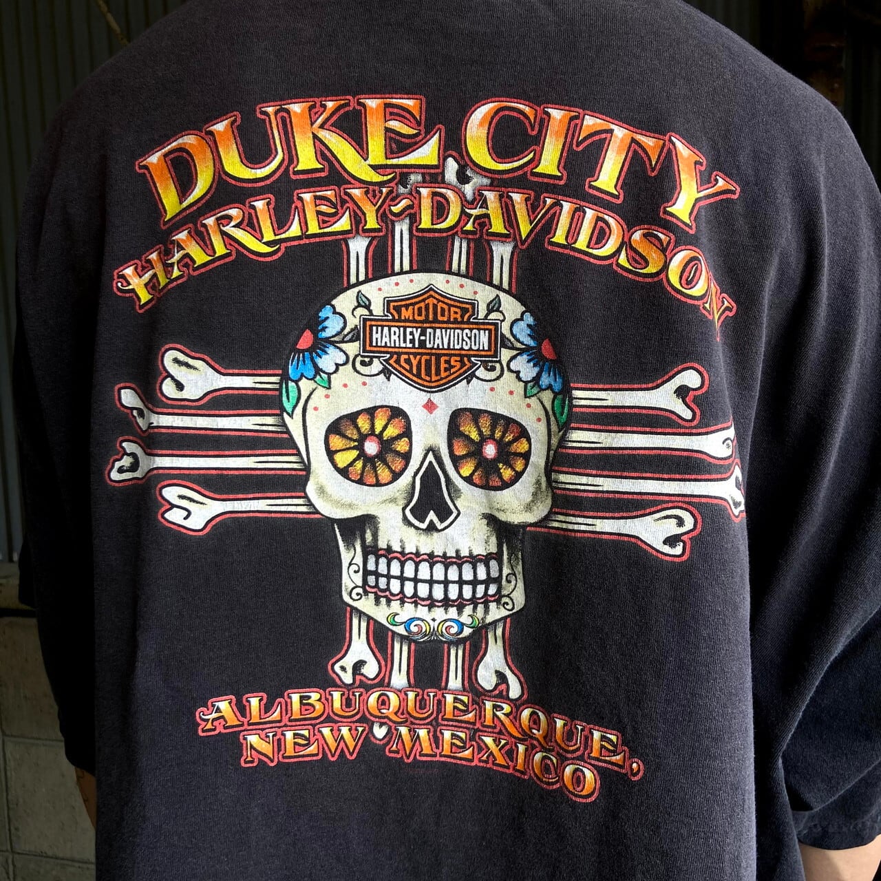 ビッグサイズ Harley-Davidson ハーレーダビッドソン フロントロゴ バックプリント メキシカンスカル Tシャツ メンズXXXL 古着  モーターサイクル バイクTシャツ 両面プリント フェードブラック 墨黒 大きいサイズ【Tシャツ】 | cave 古着屋【公式】古着通販サイト