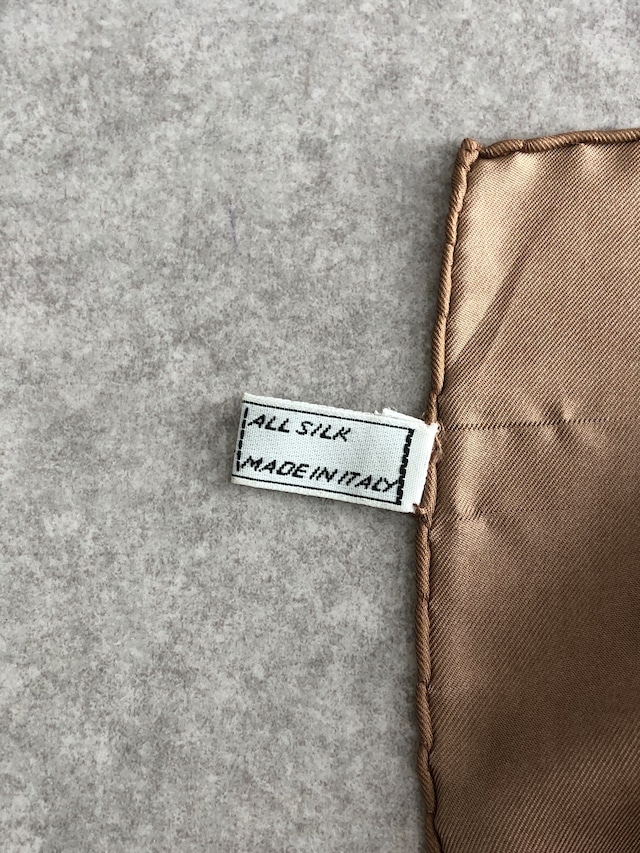 CELINE セリーヌ スカーフ ブラウン ゴールド シルク100% vintage ヴィンテージ オールド rj3cgj