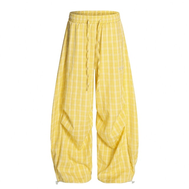 チェックワイドイージールーズパンツ 4col R00441