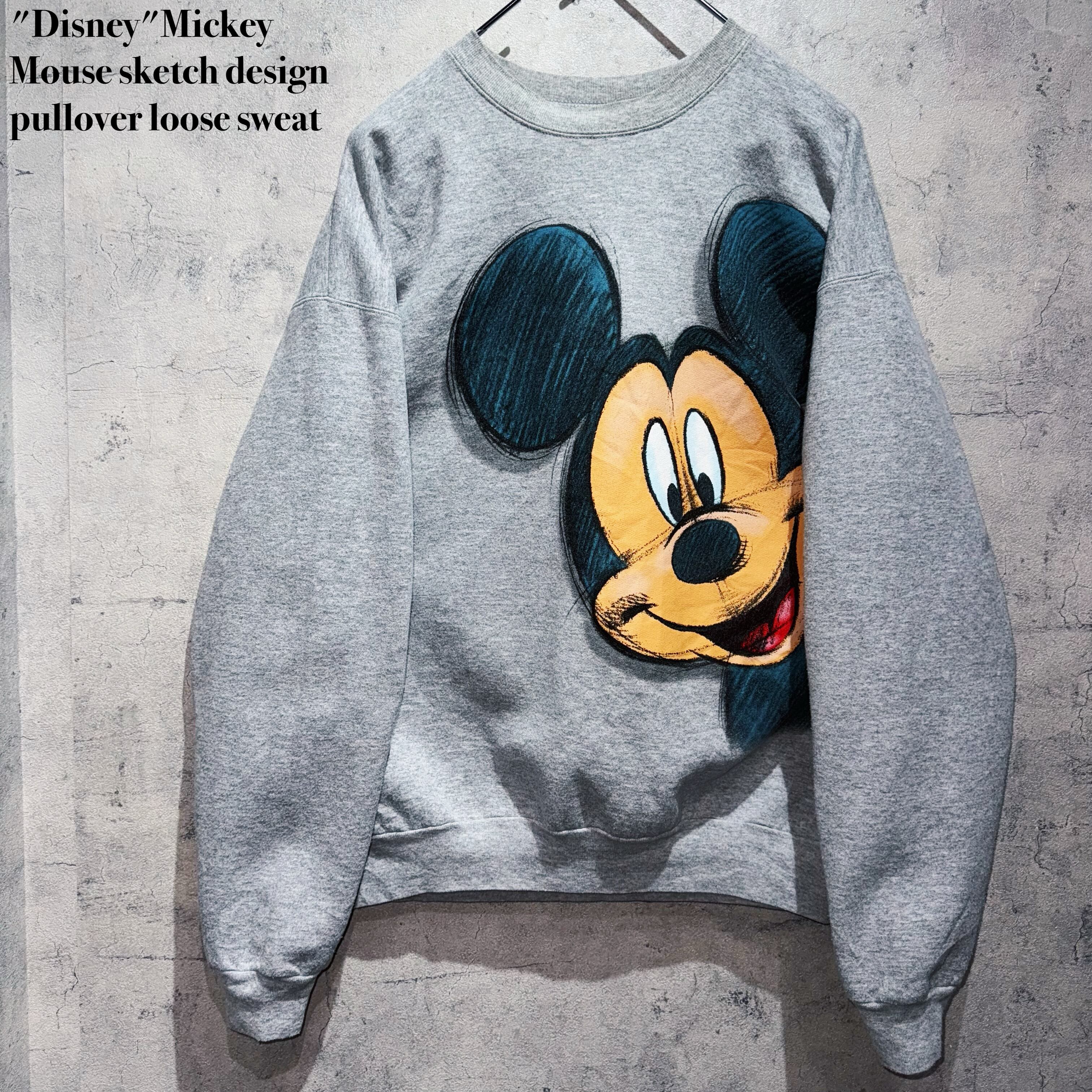 "Disney"Mickey Mouse sketch design pullover loose sweat