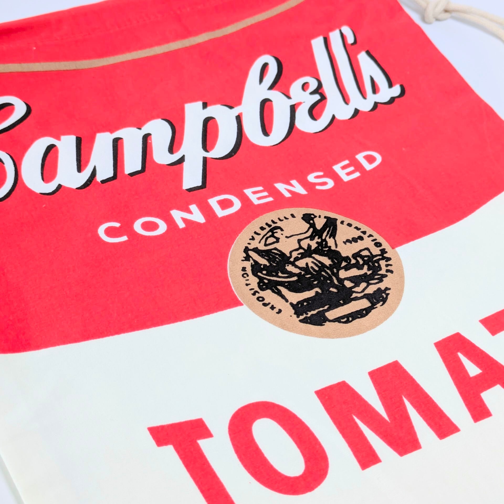 【 Campbell Soup ( キャンベルスープ ) TOMATO 】 巾着袋L / コットン巾着〚アメリカン雑貨 アメトイ〛