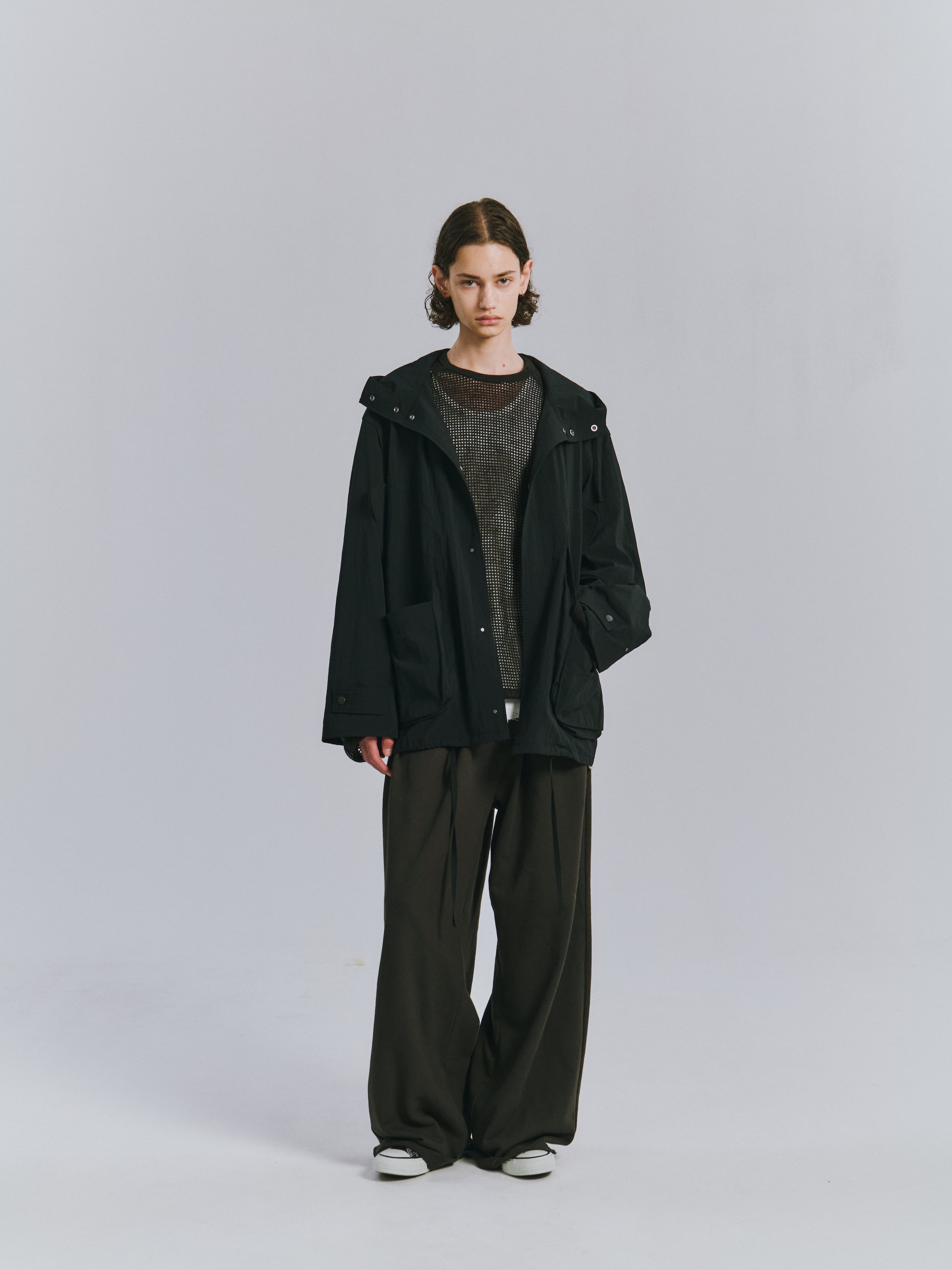 ANCELLM / WRINKLED NYLON OVER HOODIE / ANC-SH110 | POETRY