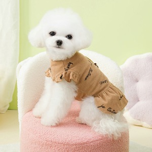 【PET】全2色クマ柄コーデユロイワンピース