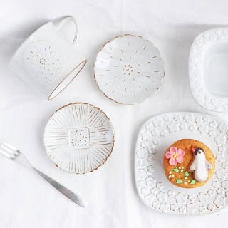 FLOR ケーキプレート ブーケ ホワイト 半磁器 MEISTER HAND | うつわと