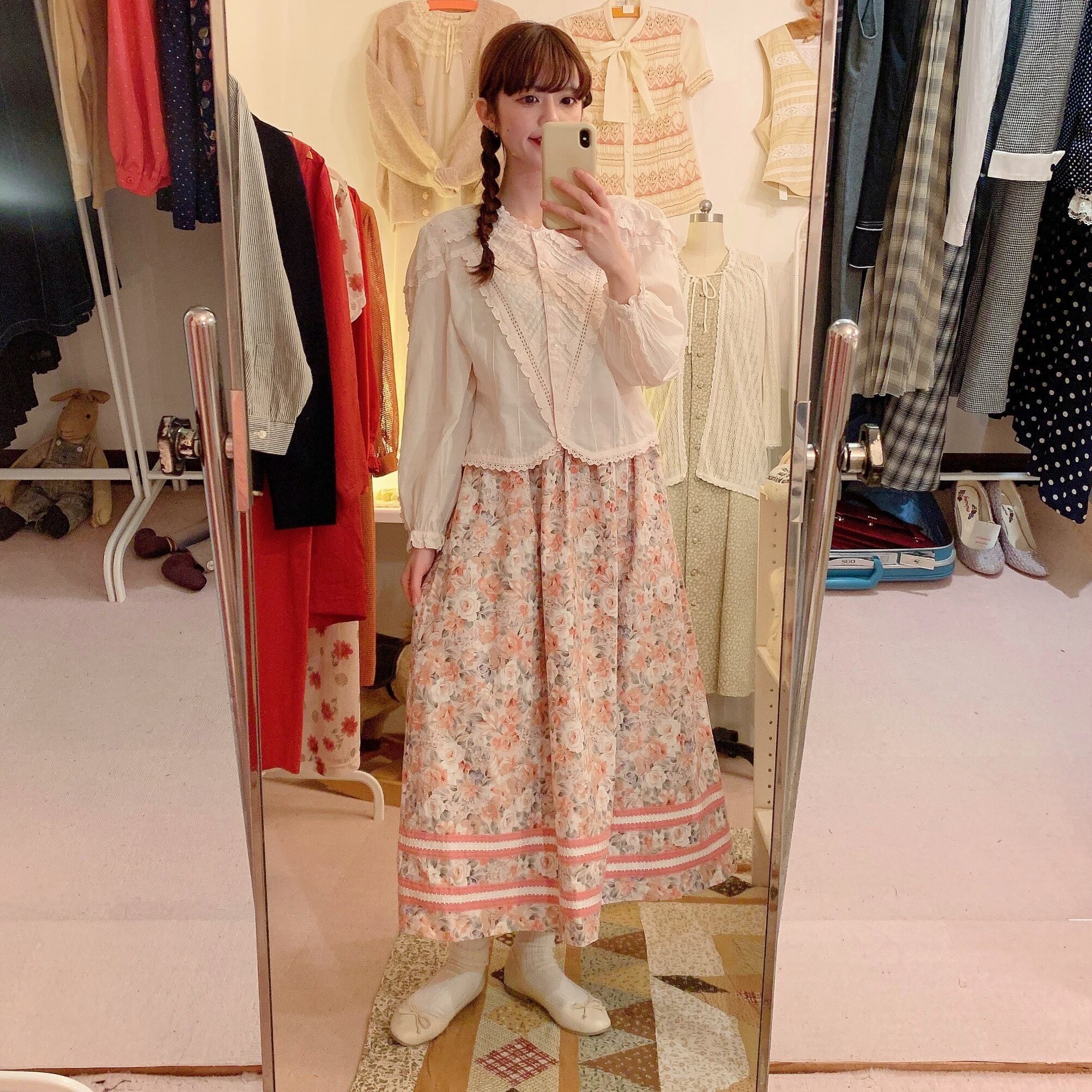 blossom pink cotton lace blouse