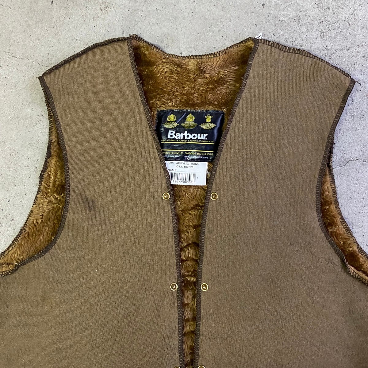 Barbour◇c42/ライナーベスト/ベスト/-/アクリル/KHK/無地 Barbour◇c42/ライナーベスト/ベスト/-/アクリル/KHK/無地