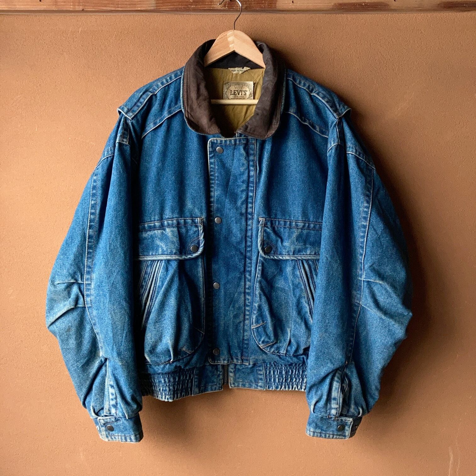 LEVI'S レザー切り替えデニムジャケット SIZE L【1105A16】