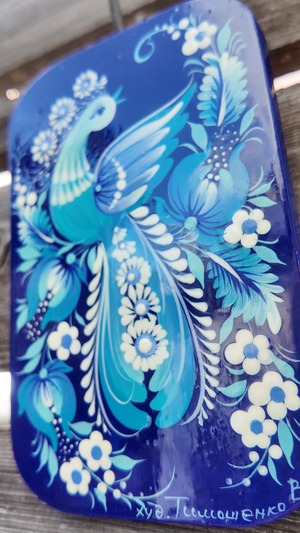 ペトリキウカ塗り　木製ボード　ティモシェンコ作　インテリア