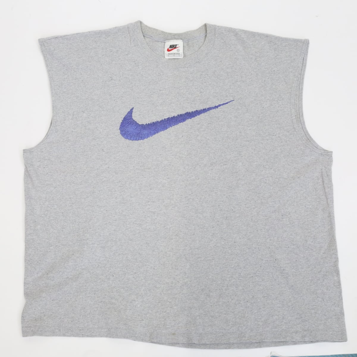 NIKE ナイキ 00年代 USA製 スウッシュロゴ テック ノースリーブ Tシャツ タンクトップ Y2K ストリート レイヤード グレー XL タグ