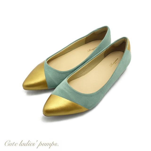 《アウトレット品 23.5cm限定 ヒール3cm》「パンプス Anti（mint）」ミントグリーン＊ポインテッドトゥ！ローヒール パンプス！結婚式や普段使いに！パンプス【5日以内発送】