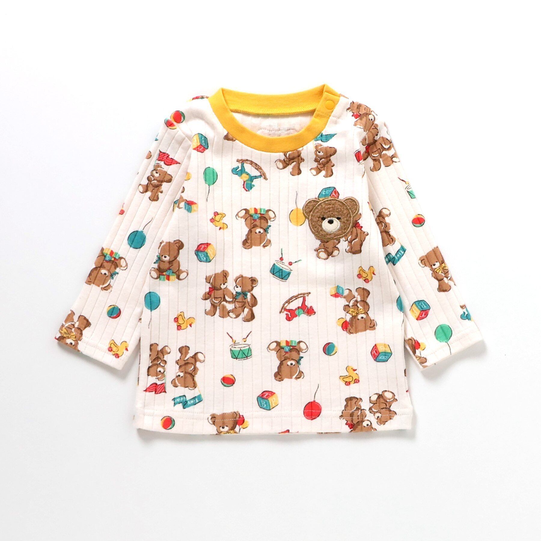 【26AW】F.O/総柄Tシャツ/アイボリー【70/80/90】くま テディベア