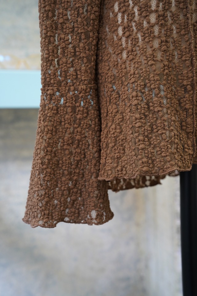 CUT LACE V NECK CARDIGAN