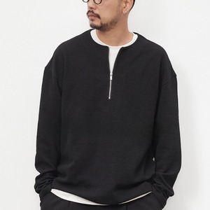 ヘンリーハーフジップ・ワッフルロングTEE A2107