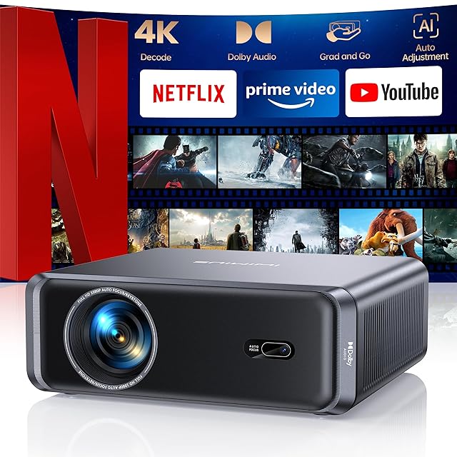プロジェクター 4k【Netflixライセンス&20WDoIby対応】1000ASNI高輝度