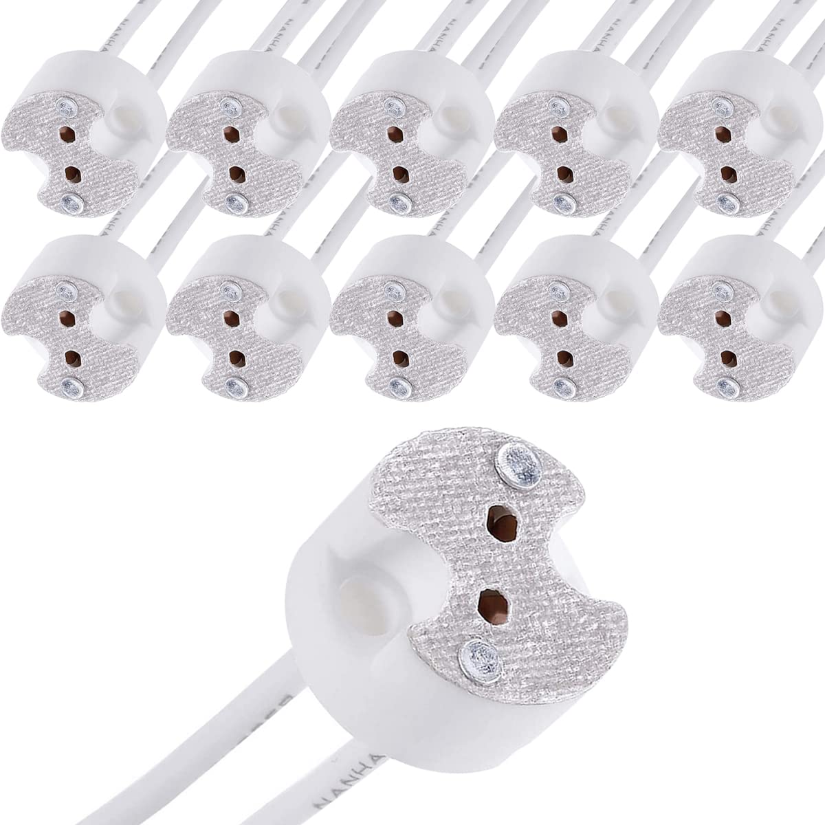 Xiatiaosann LED MR16 GU5.3 ソケット、10個 ハロゲン ランプ電球 セラミック コネクタ ワイヤ アダプタ MR11 G4、白熱 CFL ホルダー ベース プラグ コンバータ