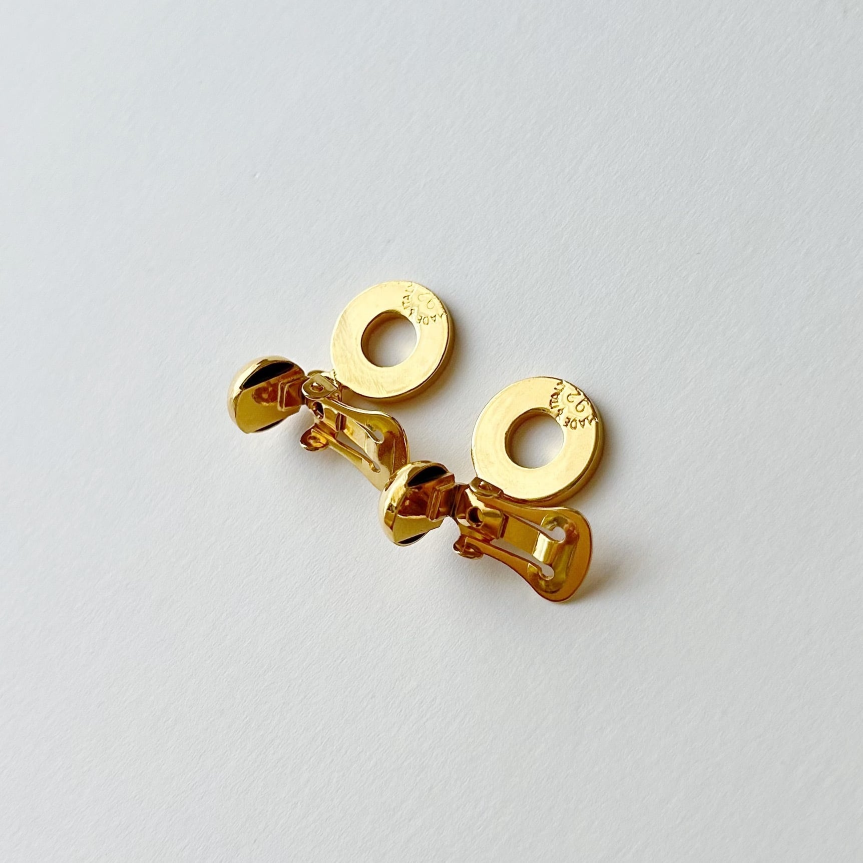 CE7103】CELINE swing circle logo earrings/セリーヌ/イヤリング