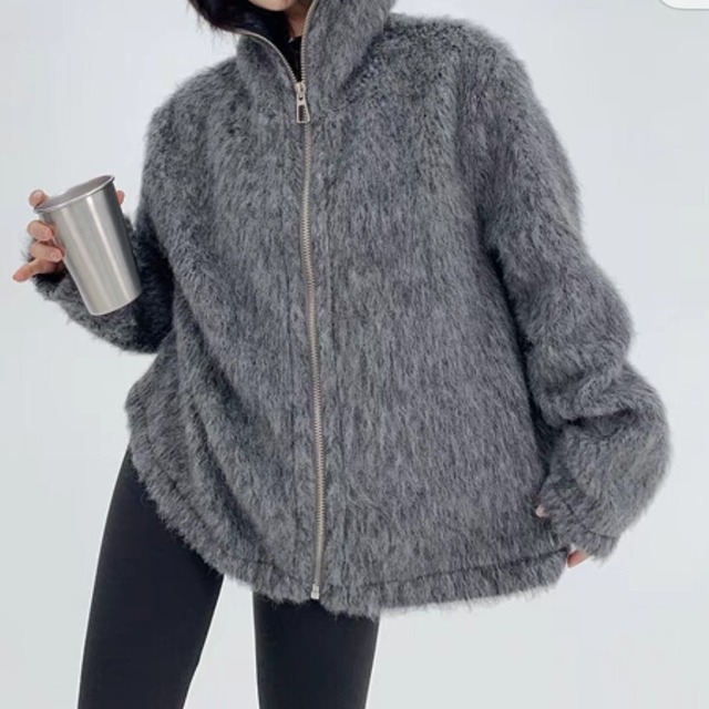 Brushed Wool Hoodies Jacket 124524