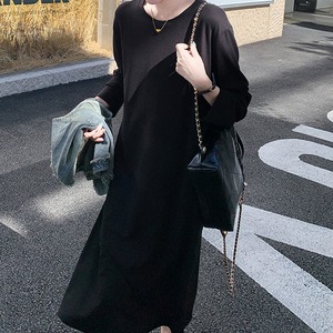 デニムベスト＆ブラックワンピースのセットアップ W00835