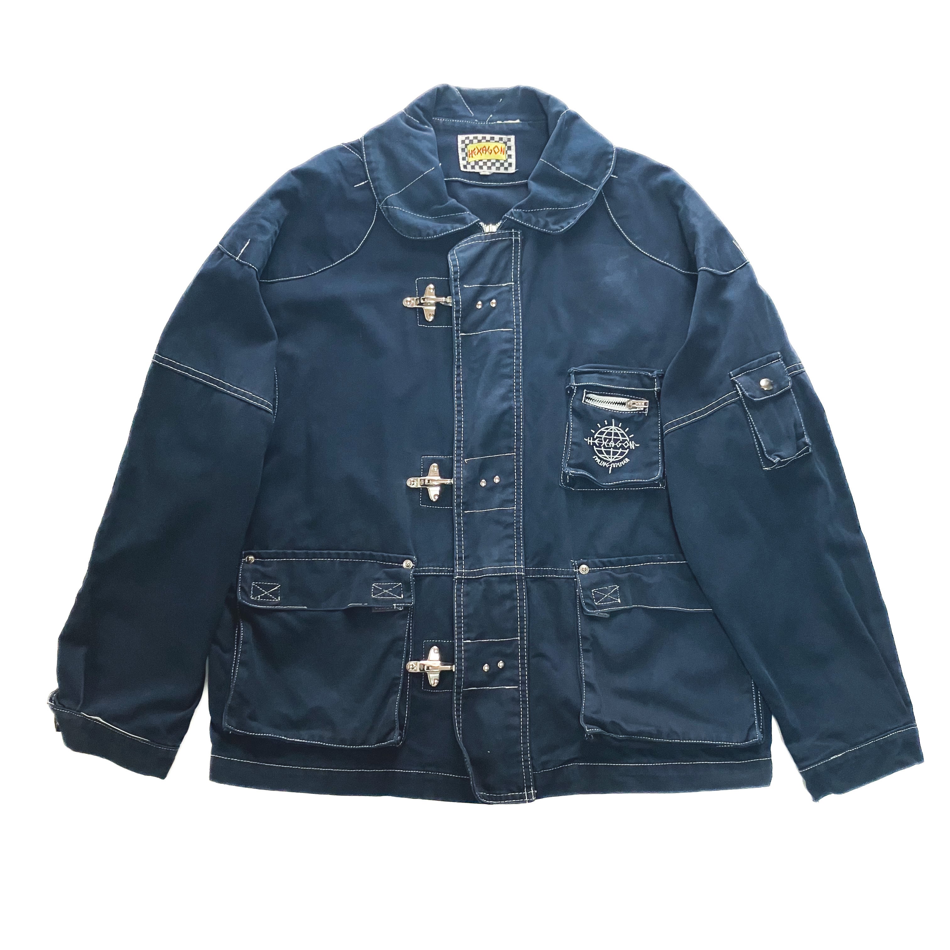 ファイアーマンジャケット HEXAGON HEXAGON 米軍 ファイヤーマン ジャケット M ネイビー イギリス軍