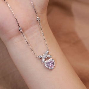 おしゃれ ハート 結び目 キラキラ ネックレス