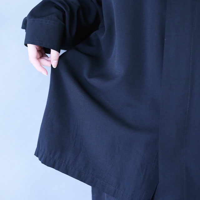 studs motif design fry-front band-collar minimal mode shirt