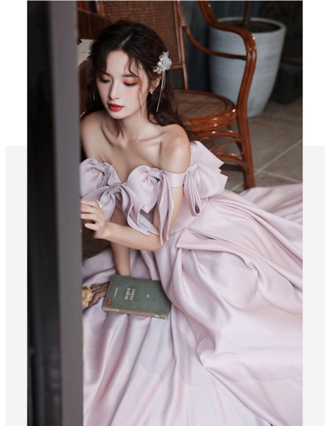 ピンクサテン オフショルダー パーティドレス 演奏会 謝恩会 | Pay ID 