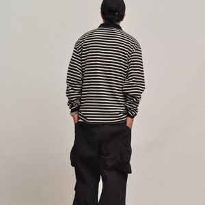 ボーダーロングスリーブ ポロシャツ A1767