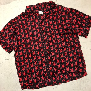 OLD PLAY BOY BLACK/RED SILK SHIRT