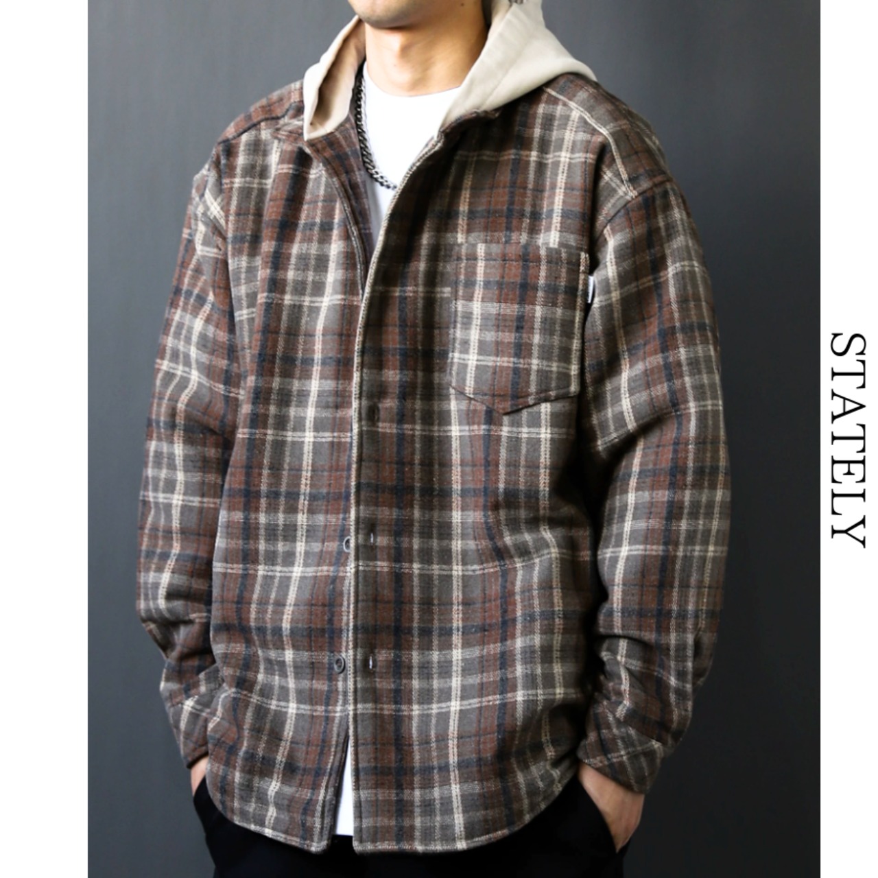 Layered Hood チェックジャケット/2color_O41・画像7