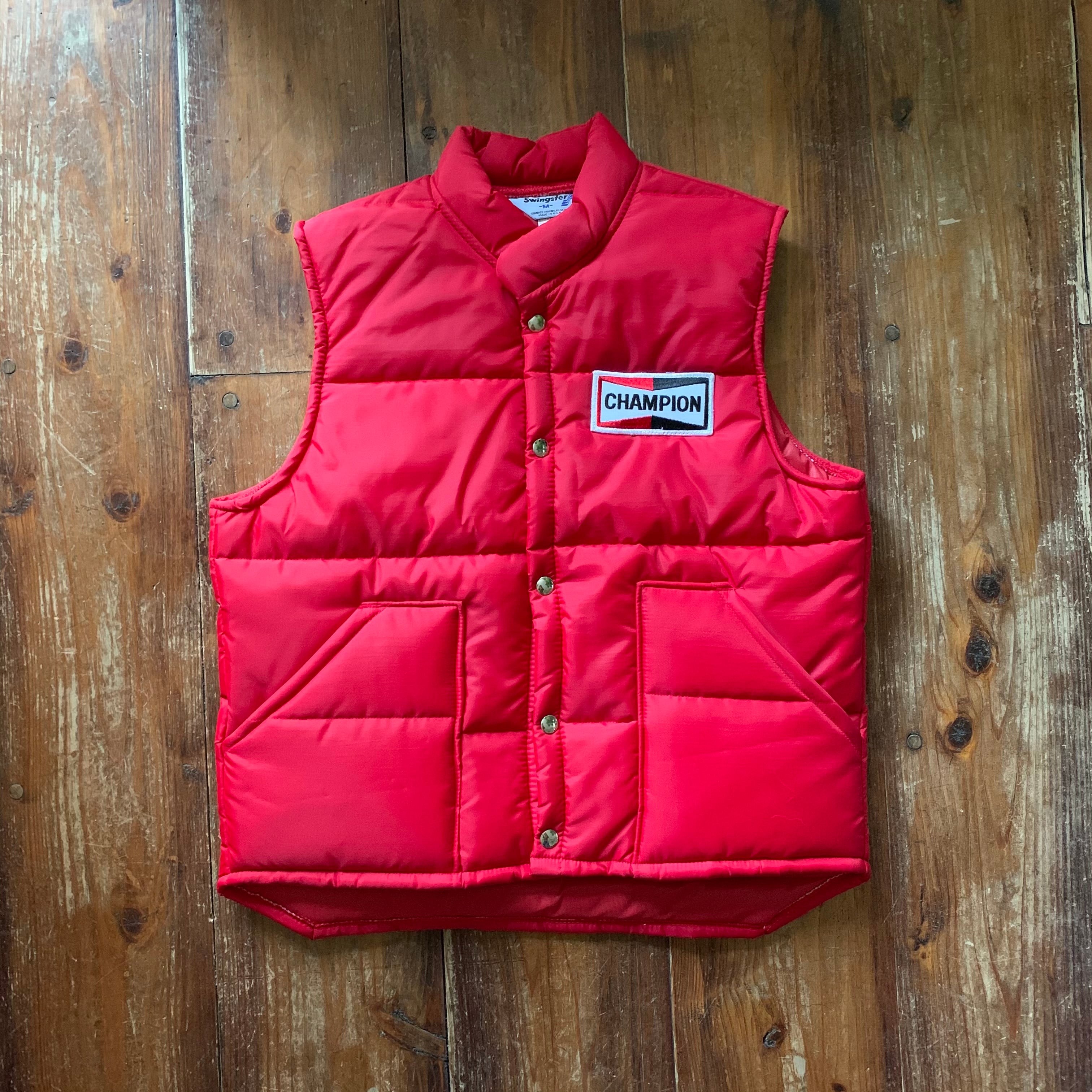 1970's “Champion Spark Plug” Puffer Racing Vest | Rei-mart