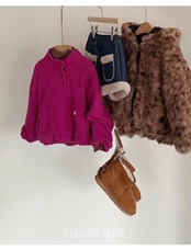 アーバンラビット / URBAN RABBIT / ニットハーフオープンT / 韓国子供服 / ジュニア / 26winter〖取寄〗*JS~JM*